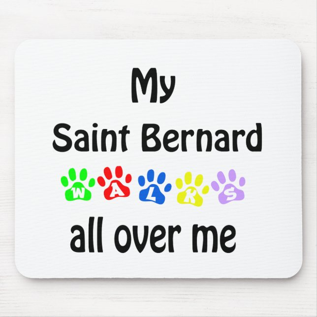 Saint Bernard Walks Design Mousepad (Vorne)