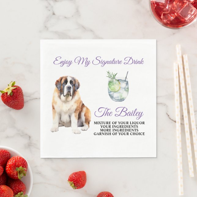 Saint Bernard Wedding Signature Drink Serviette (Beispiel)