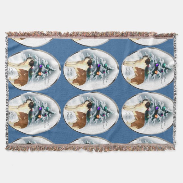 Saint Bernard Weihnachten Decke (Vorderseite)