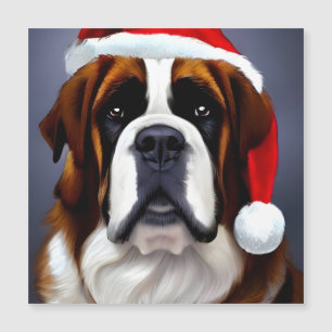 Saint Bernard Weihnachten Magnetkarte