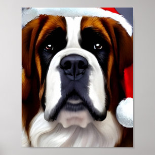 Saint Bernard Weihnachten Poster