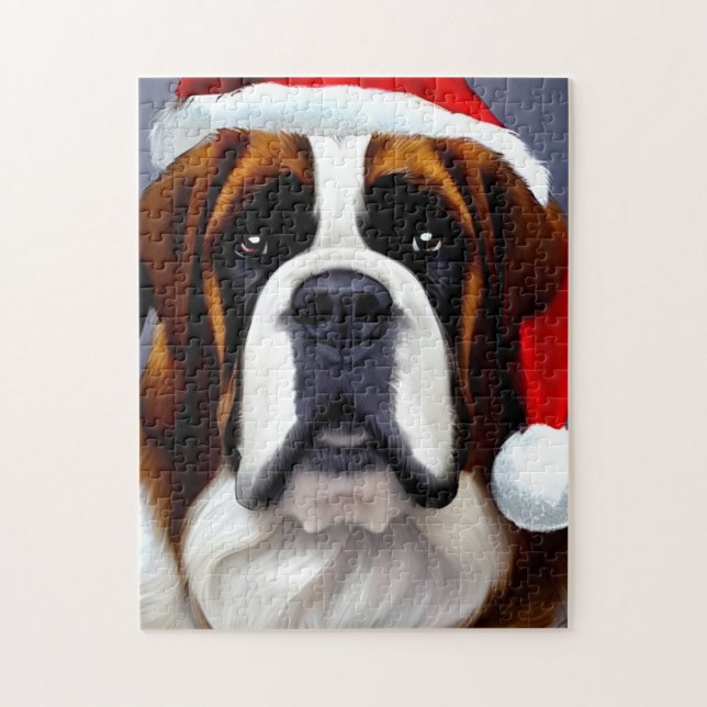 Saint Bernard Weihnachten Puzzle (Vertikal)