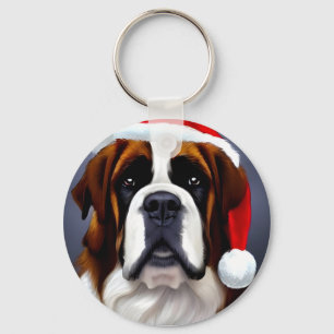 Saint Bernard Weihnachten Schlüsselanhänger