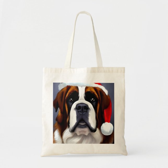 Saint Bernard Weihnachten Tragetasche (Vorne)