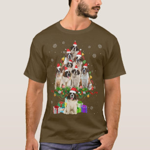 Saint Bernard Weihnachtsbaum Lichter Funny Dog Xma T-Shirt