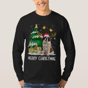 Saint Bernard Weihnachtsbeleuchtung Tree Santa Xma T-Shirt