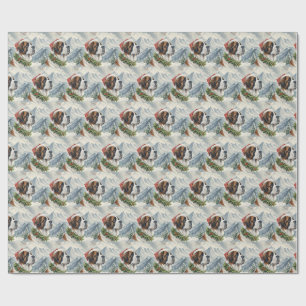 Saint Bernard Weihnachtsberg Wasserfarben-Wrap Geschenkpapier