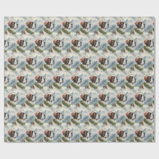 Saint Bernard Weihnachtsberg Wasserfarben-Wrap Geschenkpapier