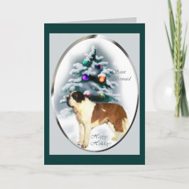 Saint Bernard Weihnachtsgeschenke Feiertagskarte