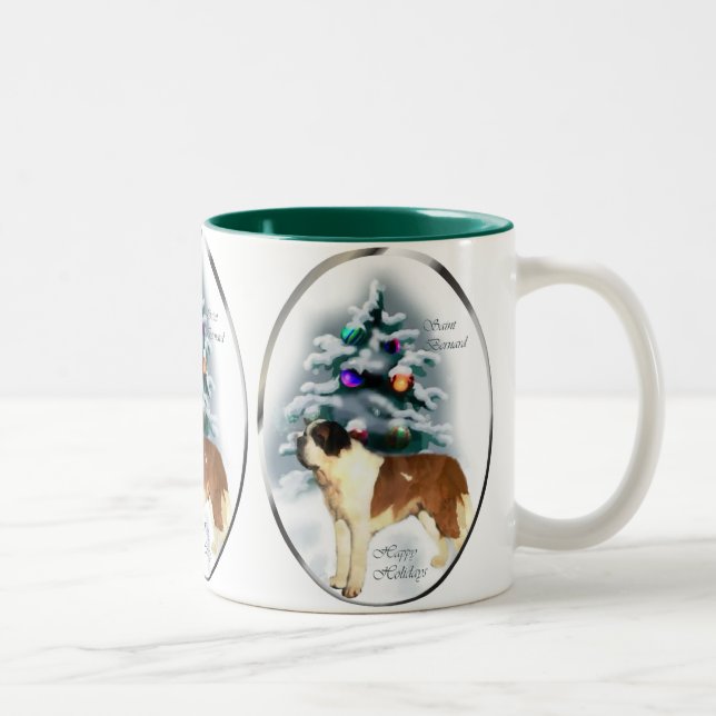 Saint Bernard Weihnachtsgeschenke Zweifarbige Tasse (Rechts)
