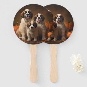 Saint Bernard Welppy Herbst Kürbis Fächer