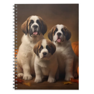 Saint Bernard Welppy Herbst Kürbis Notizblock