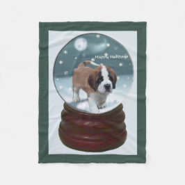 Saint Bernard Welppy Weihnachten Fleecedecke