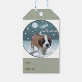 Saint Bernard Welppy Weihnachten Geschenkanhänger