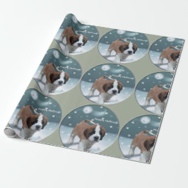 Saint Bernard Welppy Weihnachten Geschenkpapier