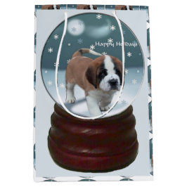 Saint Bernard Welppy Weihnachten Mittlere Geschenktüte