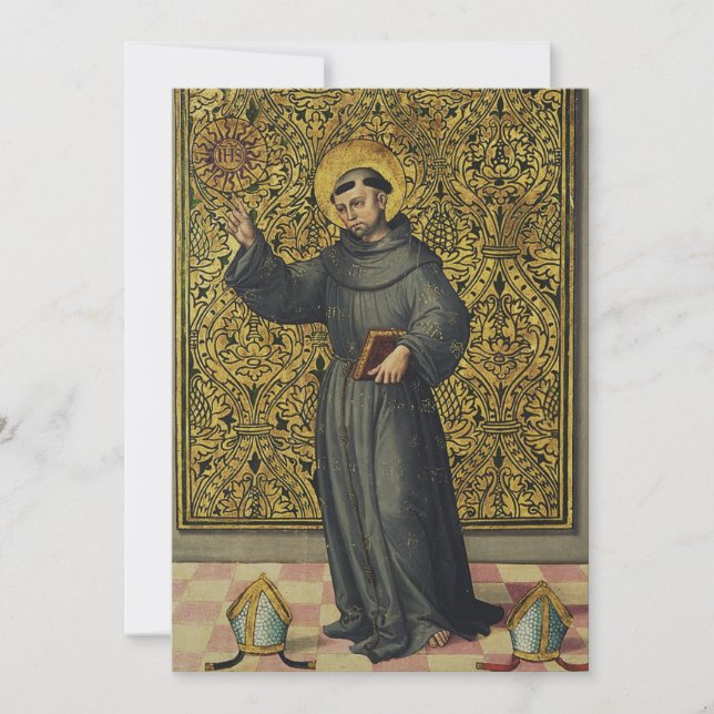 Saint Bernardino von Siena Einladung (Vorderseite)
