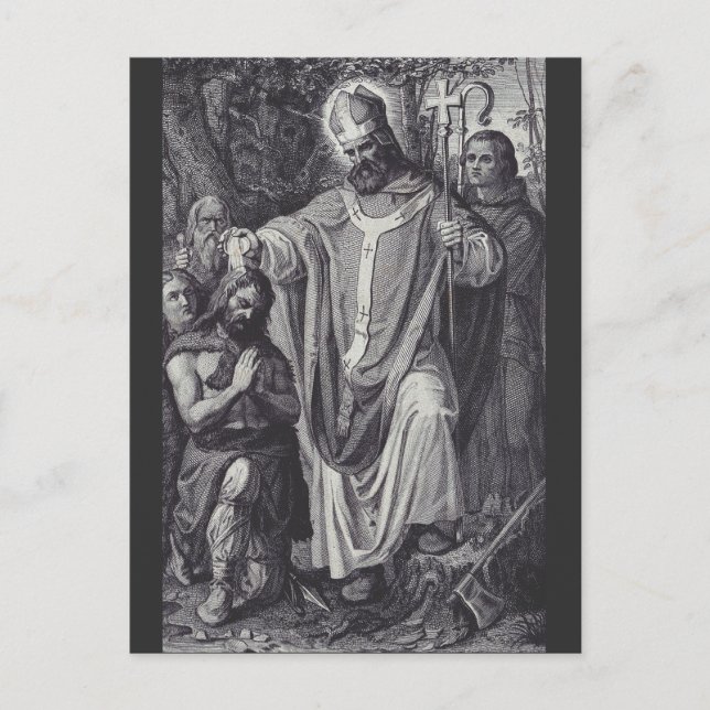Saint Boniface Englischer Benediktinermönch Feiertagspostkarte (Vorderseite)