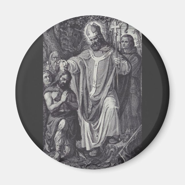 Saint Boniface Englischer Benediktinermönch Magnet (Vorne)