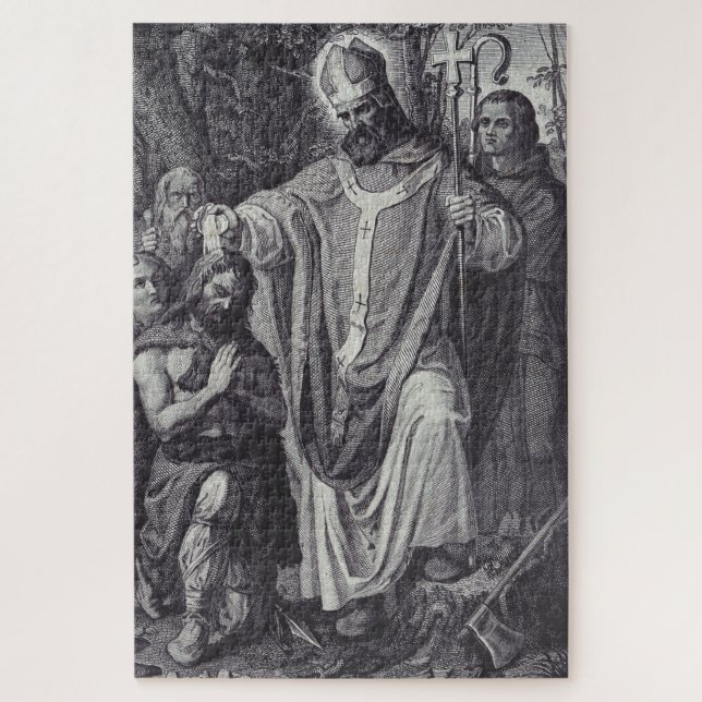 Saint Boniface Englischer Benediktinermönch Puzzle (Vertikal)