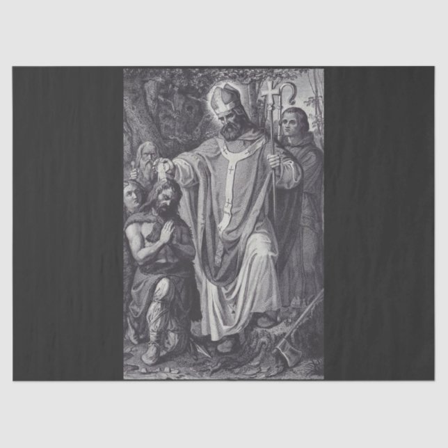 Saint Boniface Englischer Benediktinermönch Seidenpapier (Vorderseite)