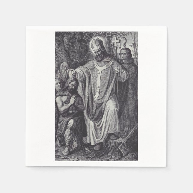 Saint Boniface Englischer Benediktinermönch Serviette (Vorderseite)