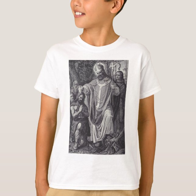 Saint Boniface Englischer Benediktinermönch T-Shirt (Vorderseite)