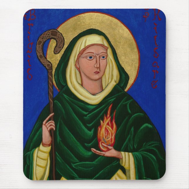 Saint Brigid mit Heiligem Feuer Mousepad (Vorne)