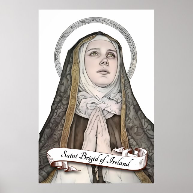 Saint Brigid von Irland Poster (Vorne)