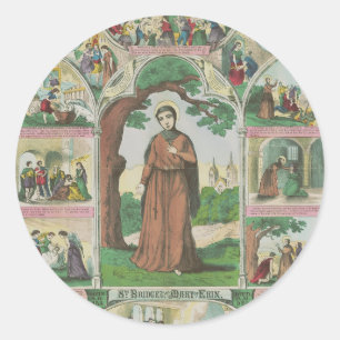Saint Brigid von Irland Runder Aufkleber