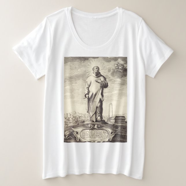Saint Bruno von Köln Große Größe T-Shirt (Design vorne)