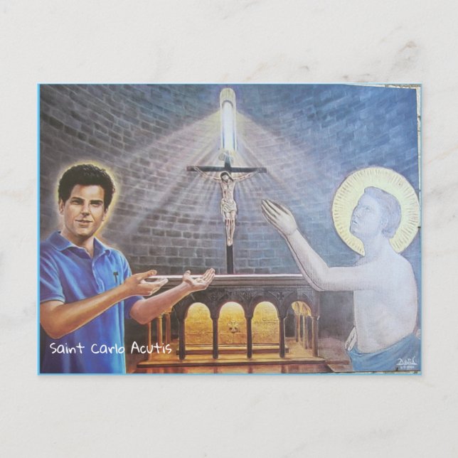 Saint Carlo Acutis Card Postkarte (Vorderseite)