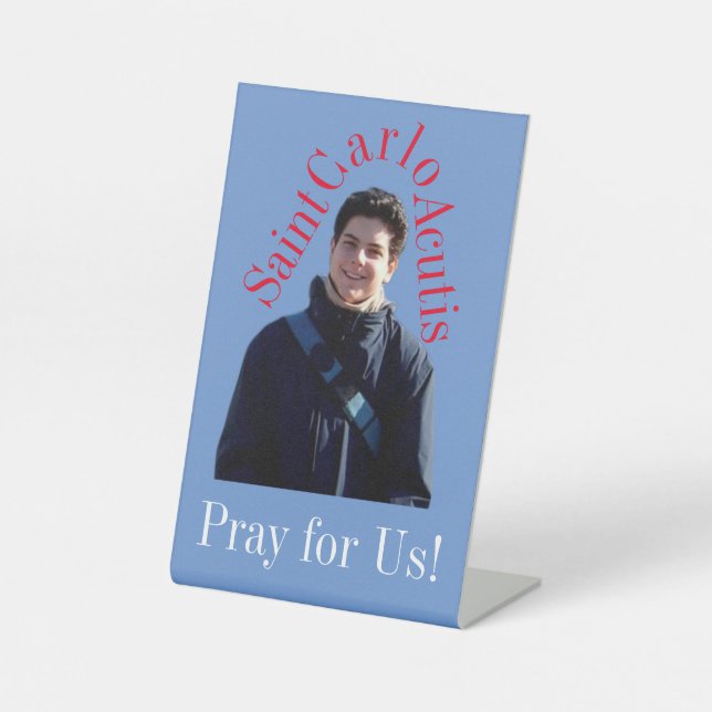Saint Carlo Acutis Sockelschild (Vorderseite)