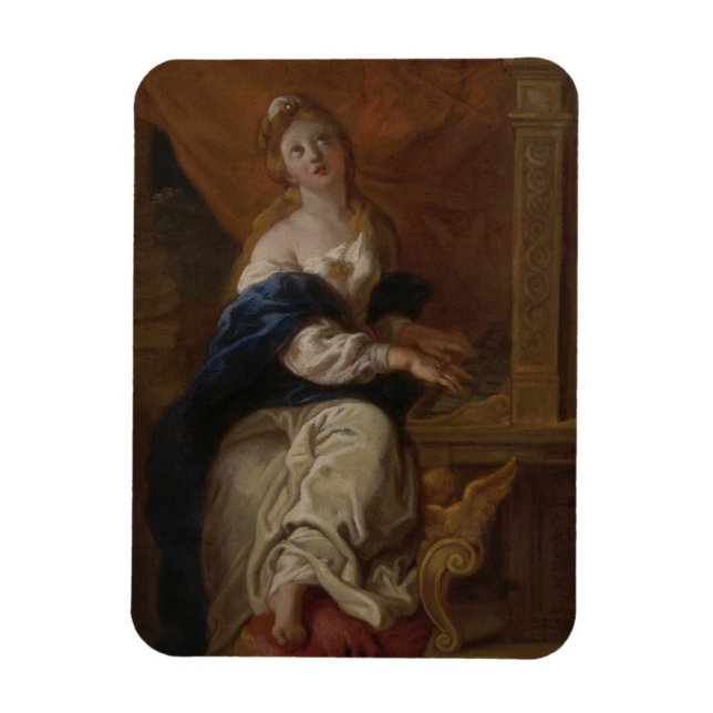 Saint Cecilia | c.1700 (Öl auf Papier) Magnet (Vertikal)