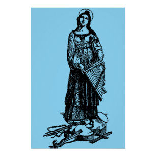 Saint Cecilia mit Geige von Raphael Poster