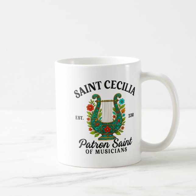 Saint Cecilia Patron Saint Of Musicians Catholic M Kaffeetasse (Rechts)