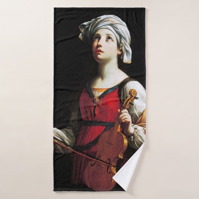 Saint Cecilia (St. Cecilia), Guido Reni Badehandtuch (Badehandtuch)