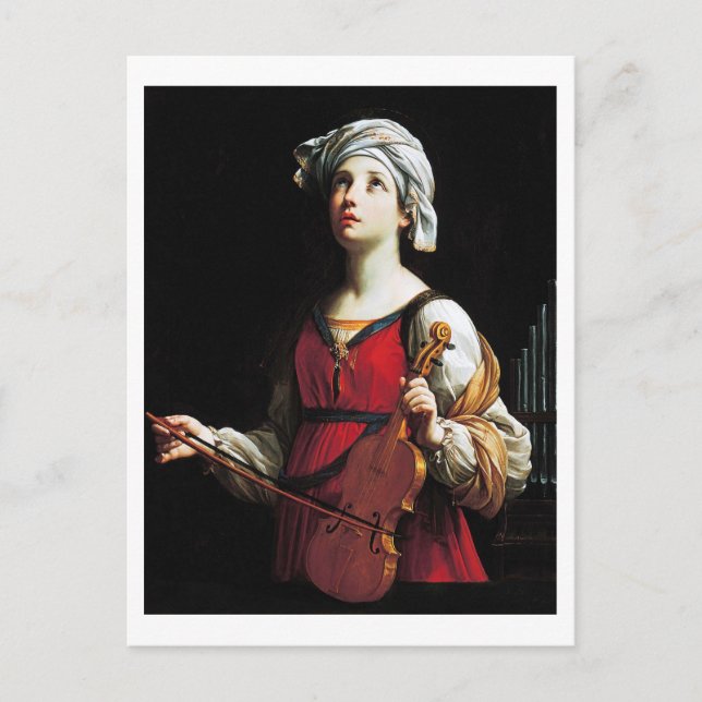Saint Cecilia (St. Cecilia), Guido Reni Postkarte (Vorderseite)