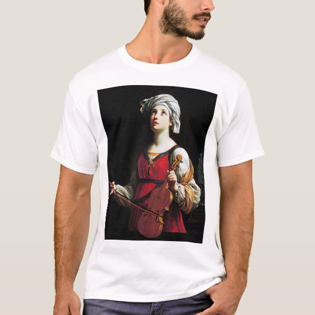 Saint Cecilia (St. Cecilia), Guido Reni T-Shirt (Vorderseite)