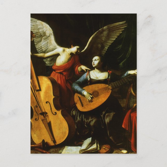 Saint Cecilia und Angel von Carlo Saraceni Postkarte (Vorderseite)
