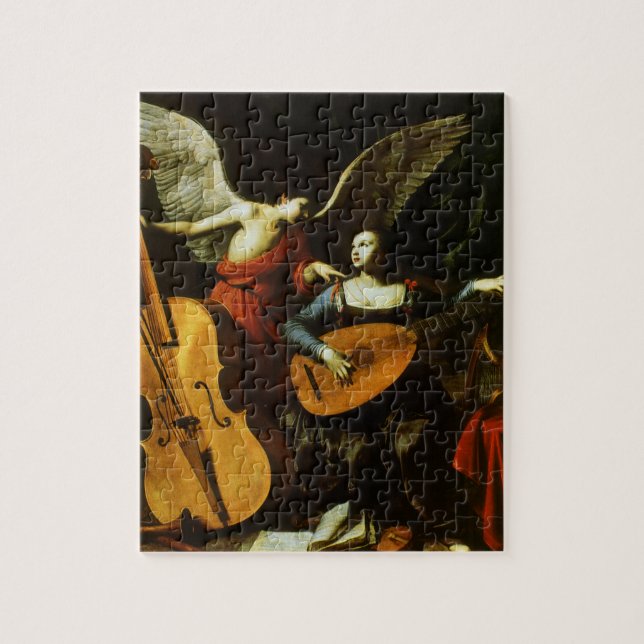 Saint Cecilia und Angel von Carlo Saraceni Puzzle (Vertikal)