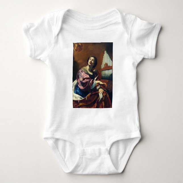 Saint Cecilia von Simon Vouet Baby Strampler (Vorderseite)