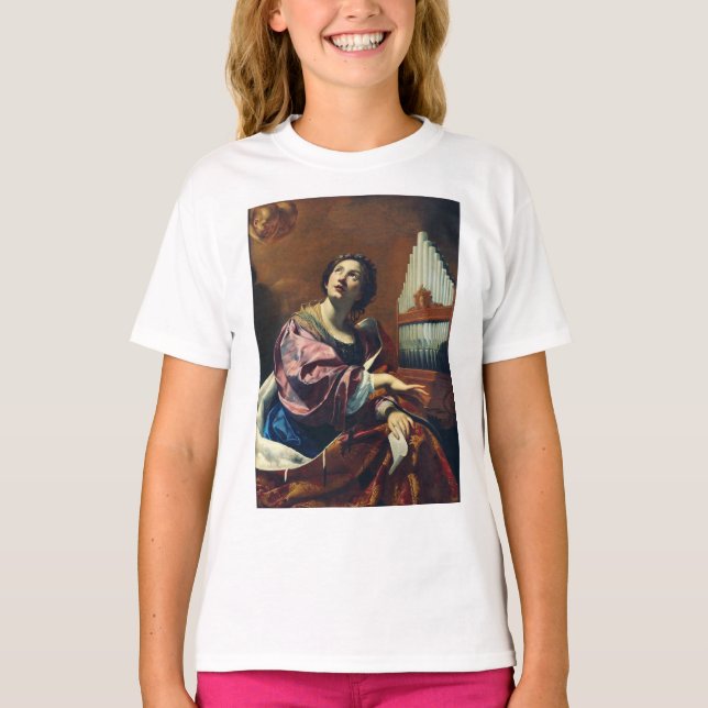 Saint Cecilia von Simon Vouet T-Shirt (Vorderseite)