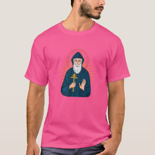 SAINT CHARBEL Heiliger Wundermönch betet für uns T-Shirt