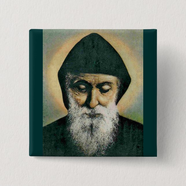 Saint Charbel Portrait Button (Vorderseite)
