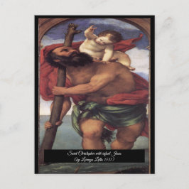 Saint Christopher mit dem Säugling Christus Postkarte