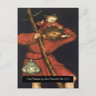 Saint Christopher mit dem Säugling Christus Postkarte