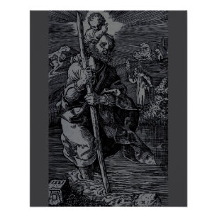 Saint Christopher, verehrt von Christen Poster