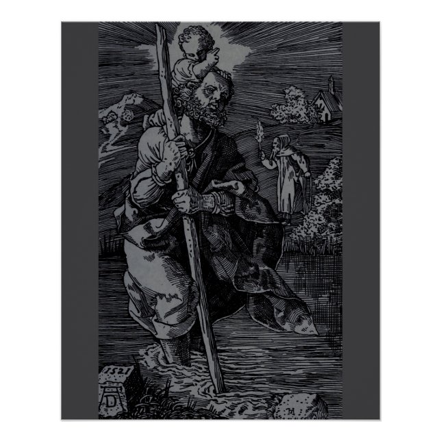 Saint Christopher, verehrt von Christen Poster (Vorderseite)