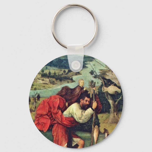 Saint Christopher. Von Hieronymus Bosch (Best Qual Schlüsselanhänger (Vorderseite)